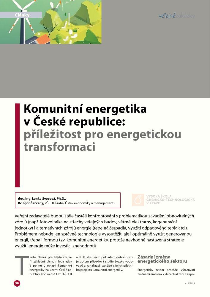 Komunitní energetika jako udržitelná cesta