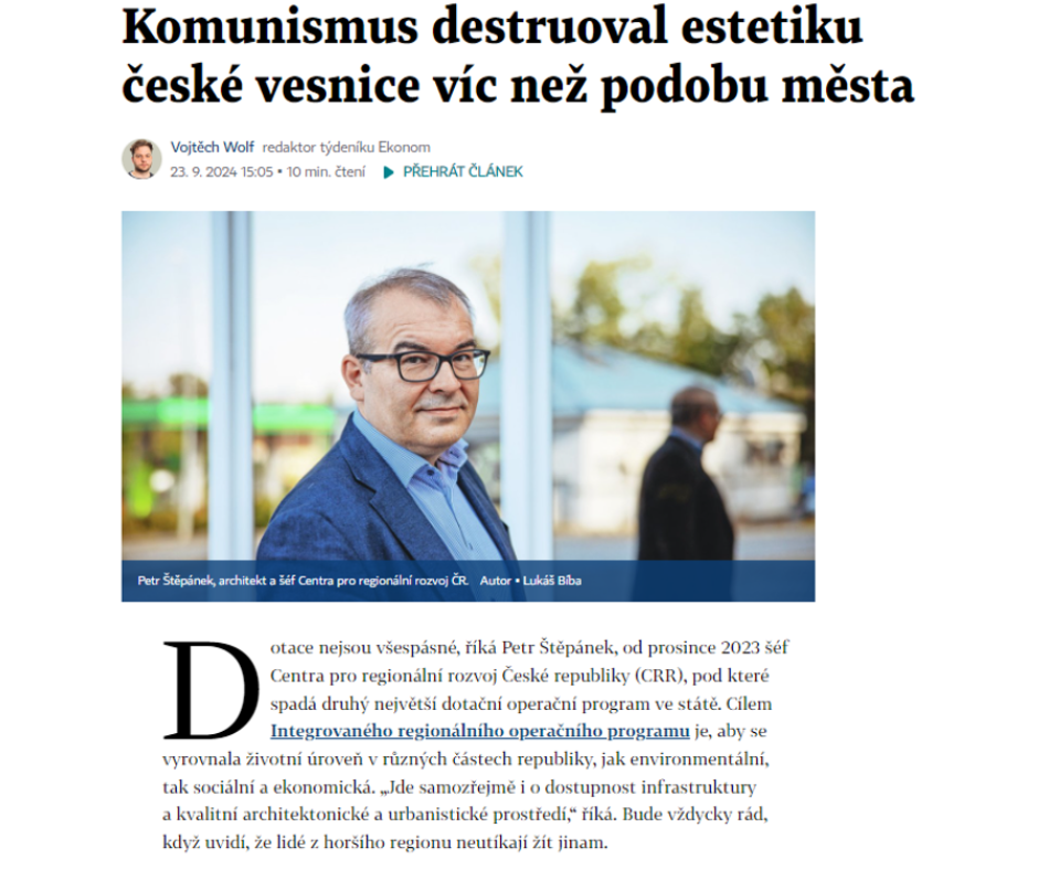 Regionální rozvoj očima architekta Petra Štěpánka